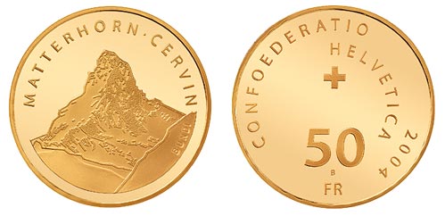 50 Fr. Goldmünze 2004 Matterhorn