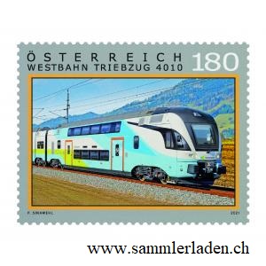 Oesterreich Briefmarke Triebzug 4010 von Stadler-Rail Flirt postfrisch **