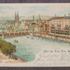 Basel Hotel drei Könige Litho Postkarte 1901