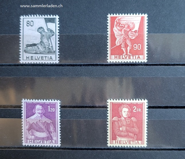 Schweiz 1958 Historische Bilder Papieränderung 339-342