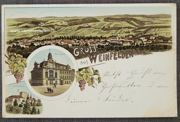 Weinfelden Litho Ansichtskarte von 1900