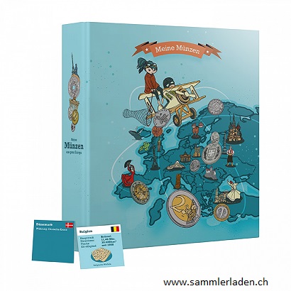 KINDER-MÜNZALBUM OPTIMA EUROPA FÜR 48 MÜNZEN, INKL. LÄNDERINFOS