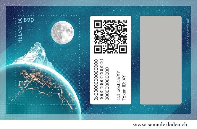 Crypto Stamp Schweiz Nr. 1 2021 ungestempelt