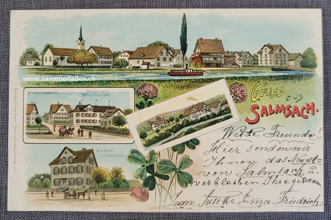 Salmsach TG Litho Ansichtskarte 1899