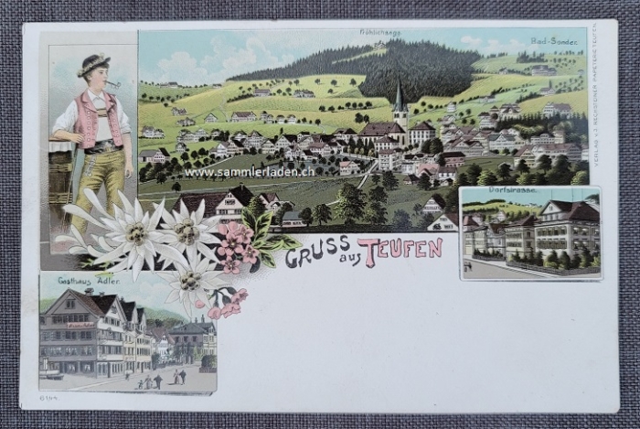 Teufen AR Litho Ansichtskarte um 1900