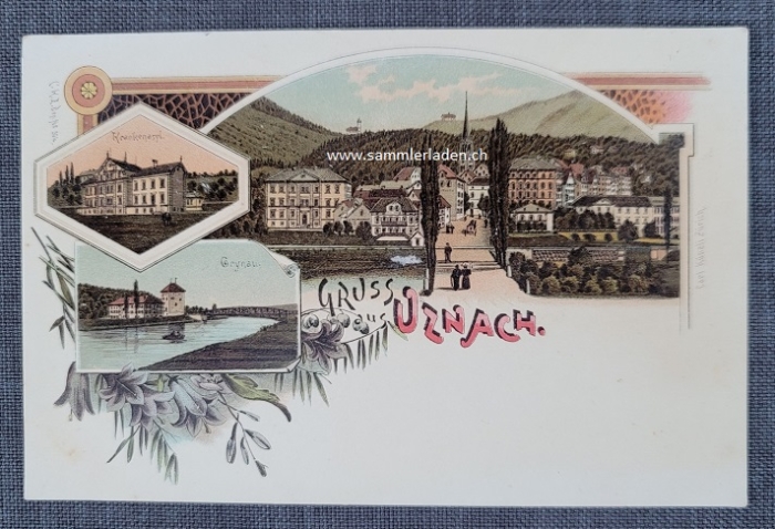 Uznach SG Litho Ansichtskarte um 1900 ungebraucht
