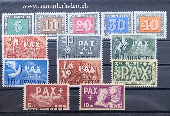Schweiz 1945 PAX Friedensmarken ** ungestempelt