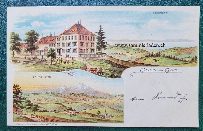 Rehetobel Gasthaus Gupf AR Litho Ansichtskarte um 1900