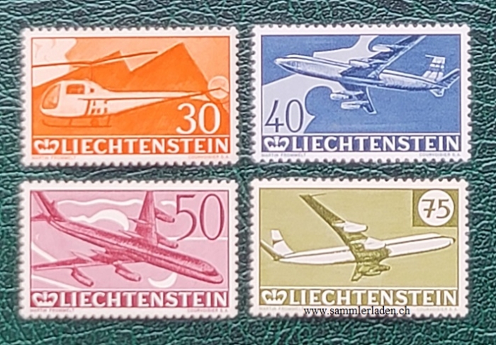 Liechtenstein 30 Jahre Flugpost 1960  Nr. 34 -37