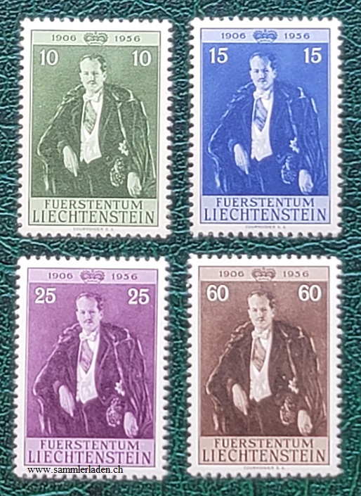 Liechtenstein 50. Geburtstag Fürst Franz Josef II 1956 Nr. 292 - 295
