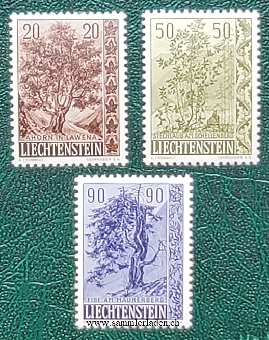 Liechtenstein Bäume & Sträucher  1958 II  Nr. 315 -317