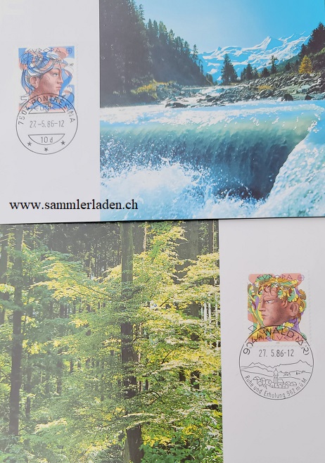 Maximum-Karte Schweiz Hans Erni Naturschutz 1986