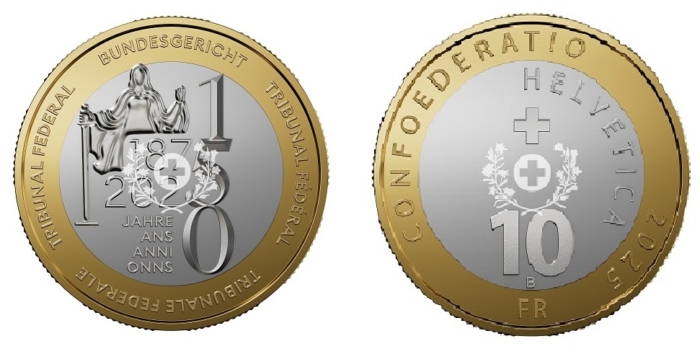 10 Fr. Gedenkmünze 2025 Bundesgericht
