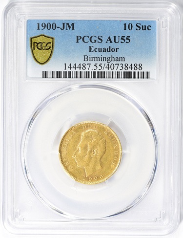 10 Sucres Ecuador Gold 1900 PCGS
