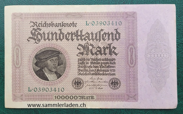 100 Tausend Mark 1 Februar 1923