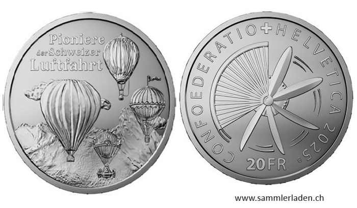 2o Fr. Pioniere der Luftfahrt 2025 Silber