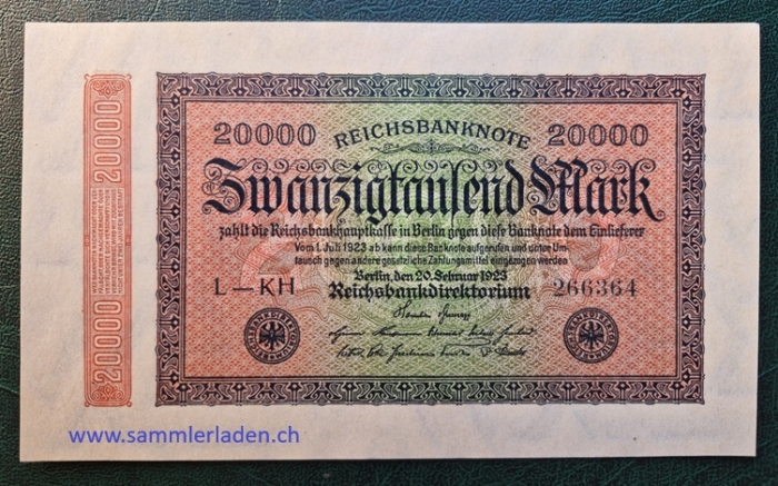 20000 Mark 1923 Deutschland unzirkuliert