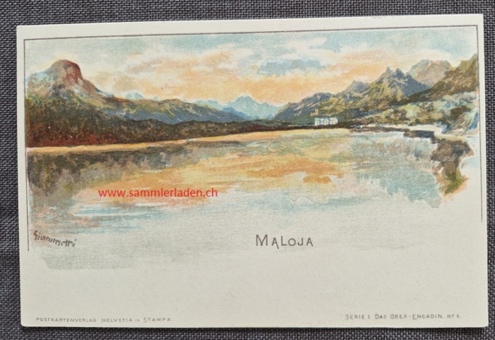 Litho Postkarte von Giovanni Giacometti Maloja