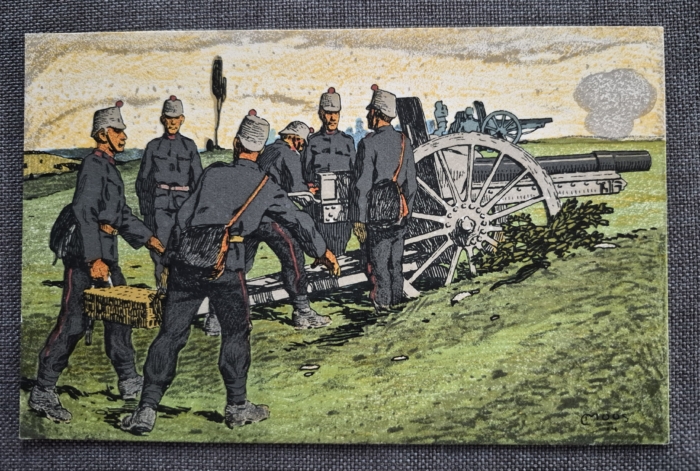 Militär Künstler-Postkarte von Moos ( Artillerie ) 1914