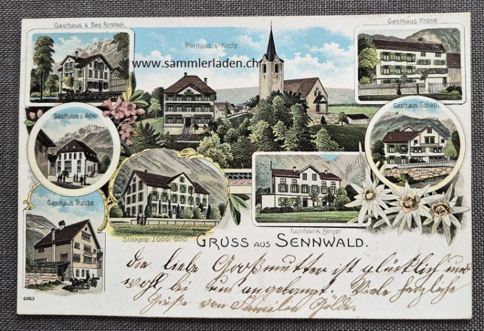 Sennwald SG Litho Postkarte 1902