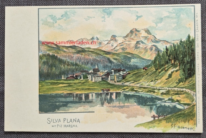 Litho Postkarte von Giovanni Giacometti Silvaplana
