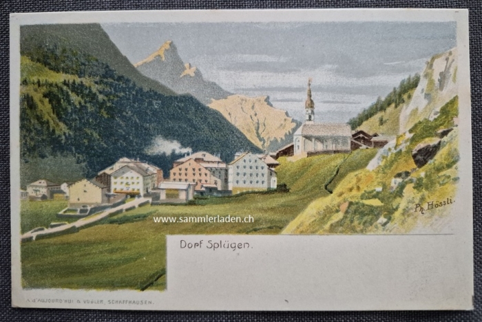 Postkarte Splügen von Ph. Hössli um 1900