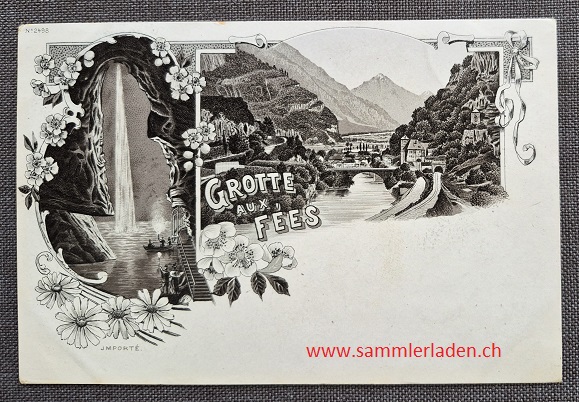 Saint Morice VS Grotte aux Fees Litho Postkarte