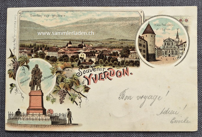 Yverdon VD Litho Postkarte 1898