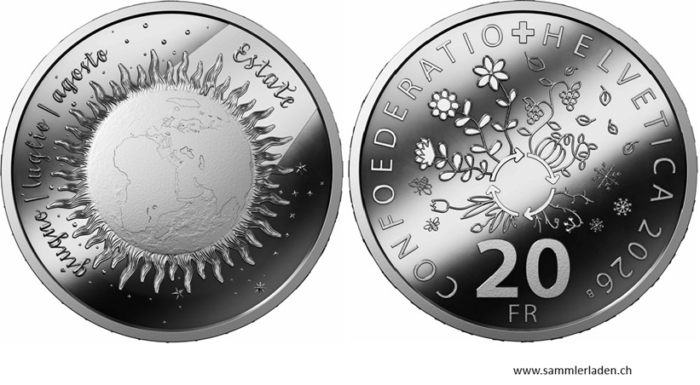 2o Fr Sommer  2026 Silber