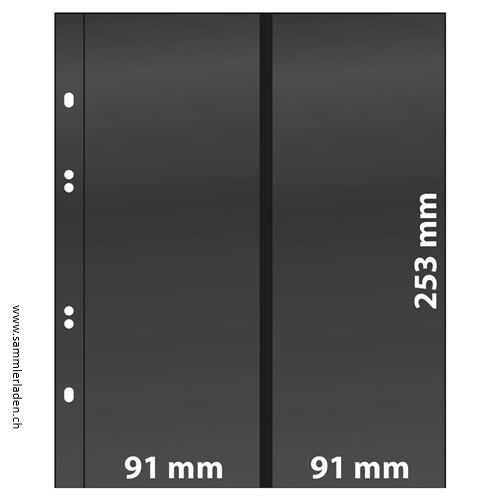 Lindner Multi collect Blätter mit 2 vertikalen Streifen (91 mm) pro Seite, schwarz, 10er-Packung