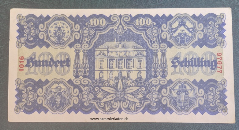 Österreich 100 Schilling 1945 Banknote – Bild 2