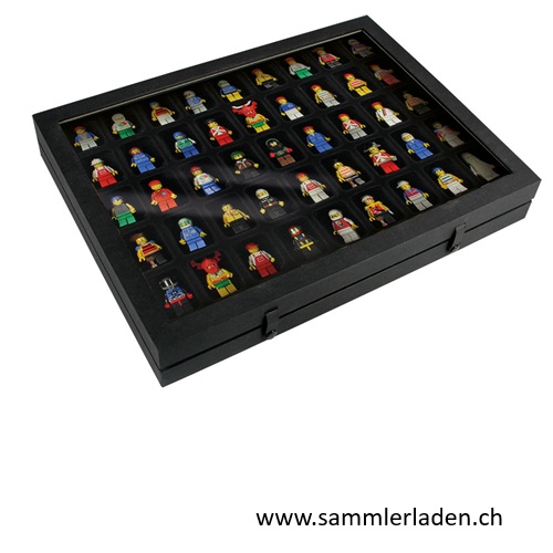 Die mit schwarzem Samt bezogenen Einsatz 45 Felder "Black Edition"